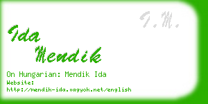 ida mendik business card